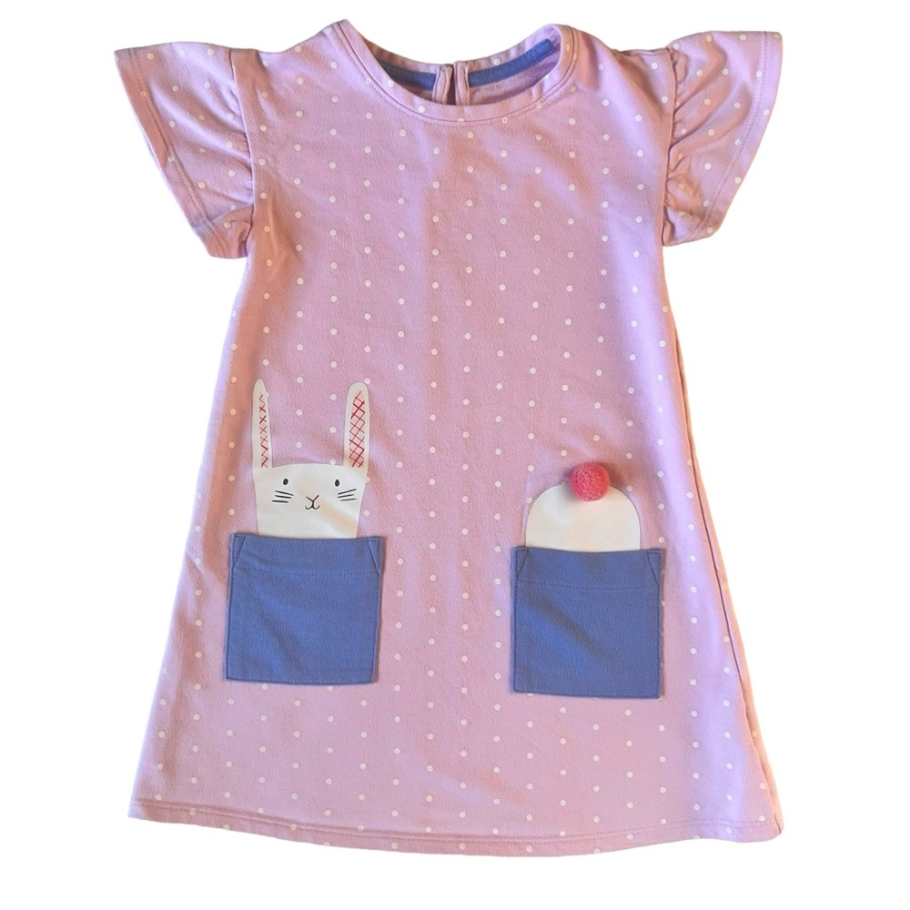 Bunny Rabbit Dress - Pink Polka Dot Spring Easter Dress - Carters - Girls Sz 5T